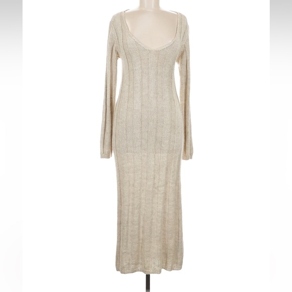 Free People Dresses & Skirts - Free People NWT knit tan/Cream Maxi Dress size M